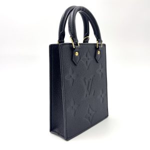 LOUIS VUITTON モノグラム・アンプラント プティット サックプラ モノグラムアンプラント RFID対応 レザー ブラック ハンドバッグ ゴールド M81417